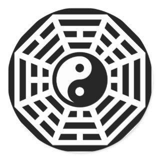 Pakua, Bagua, Yin Yang, China, Symbol Of Reality Classic Round Sticker