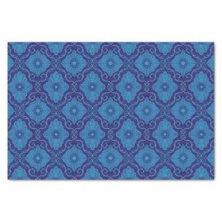 "Palatial floral" pattern in blue colors Tissue Paper