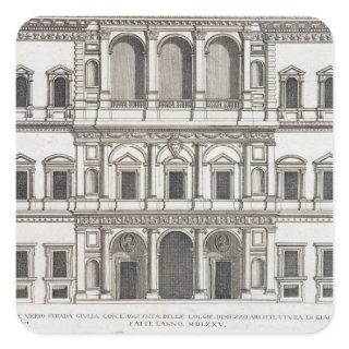 Palazzo Farnese, from 'Palazzi di Roma', part I, p Square Sticker