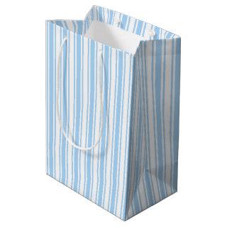 Pale blue and white candy stripes medium gift bag