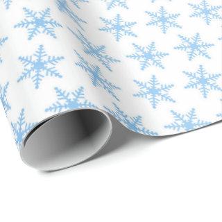 Pale Blue Snowflakes on a White Background