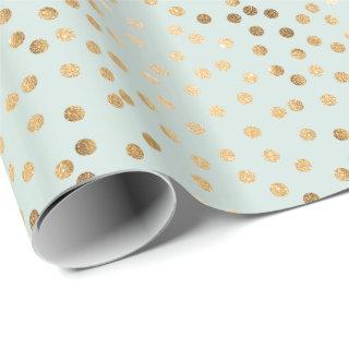 Pale Mint Green and Gold Glitter City Dots