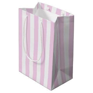 Pale pink and white candy stripes medium gift bag