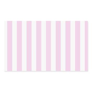 Pale pink and white candy stripes rectangular sticker