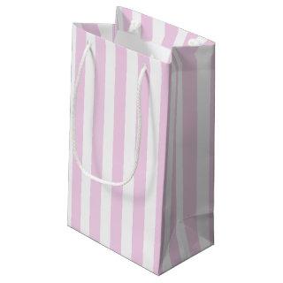 Pale pink and white candy stripes small gift bag