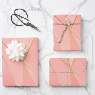 Pale Pink With Golden Lines  Sheets