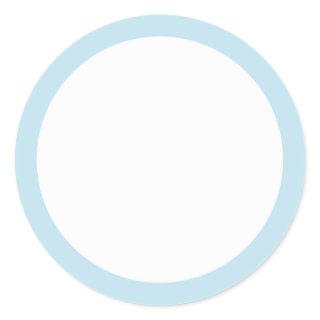 Pale sky blue border blank classic round sticker