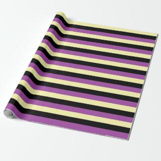 Pale Yellow, Black and Purple Stripes