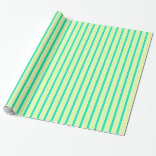 Pale Yellow Stripes on Minty Green