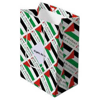 Palestine and Palestinian Flag Tiled with Your Nam Medium Gift Bag
