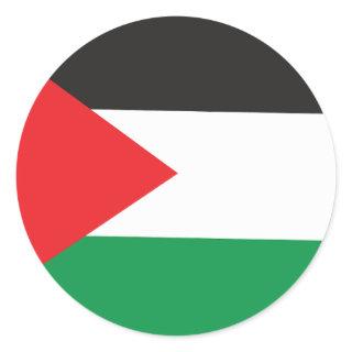 Palestine Button, Patriotic Palestinian Flag Classic Round Sticker