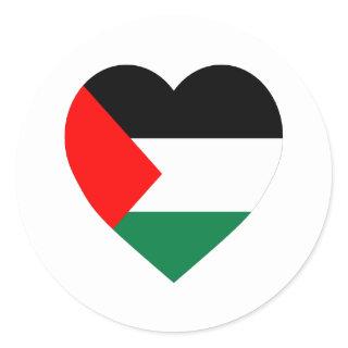 Palestine Flag Heart Classic Round Sticker