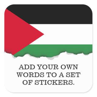 Palestine Flag Square Sticker
