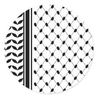 Palestine Keffiyeh Pattern Scarf Classic Round Sticker