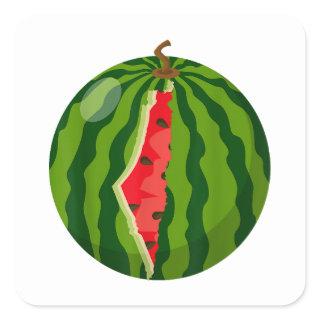 Palestine Map Watermelon Arabic Calligraphy Square Sticker