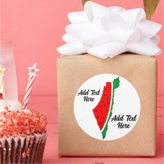 Palestine Map Watermelon Symbol of freedom Classic Round Sticker