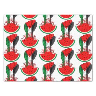 Palestine resistance fist on Watermelon Tissue Paper