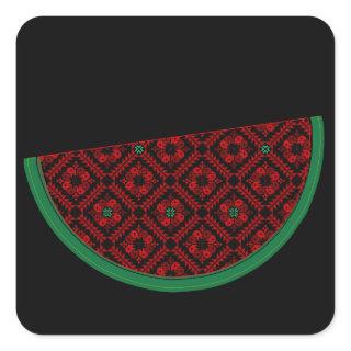 Palestine watermelon Embroidery red tatreez  Square Sticker