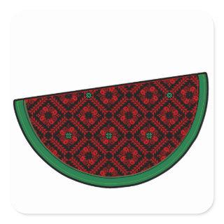 Palestine watermelon Embroidery red tatreez  Square Sticker
