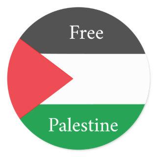 Palestinian flag Free Palestine customized Classic Round Sticker
