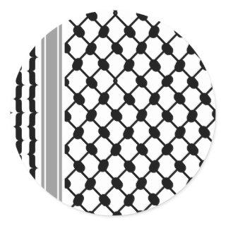 Palestinian Hatta Keffiyeh Kufiya Folk (2 Pattern) Classic Round Sticker