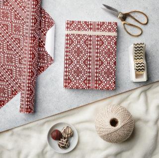 Palestinian Tatreez Print In Red