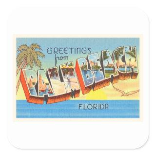 Palm Beach Florida FL Old Vintage Travel Souvenir Square Sticker