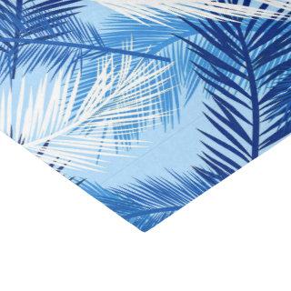 Palm Leaf Print, Cobalt, White and Sky Blue Tissue Paper