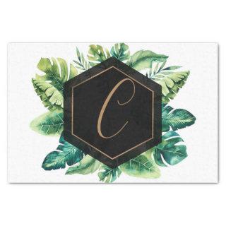 Palm Leaves White Gold Elegant Tropical Summer Tissue Paper