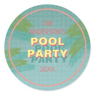 Palm Pool Party Stickers