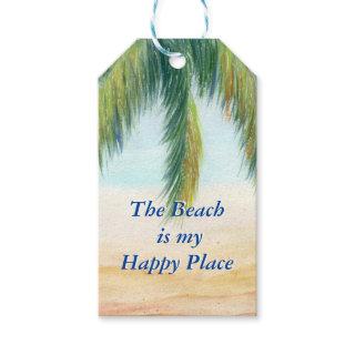 Palm tree on a sunny day on the beach gift tags