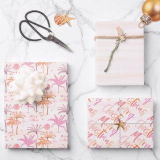 Palm Tree Tropical Merry Christmas Pattern  Sheets