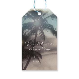 Palm Trees Elegant Tropical Beach Party Favor Gift Tags