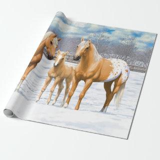 Palomino Appaloosa Horses In Snow