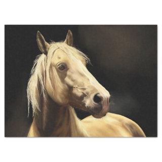 Palomino Wild Horse Painting Tissue Paper