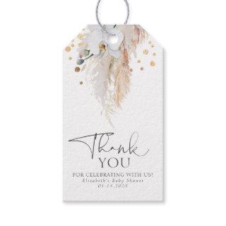 Pampas Grass White Orchids Exotic Thank You Gift Tags