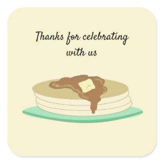 Pancake Stack Thanks For Celebrating Square Sticker