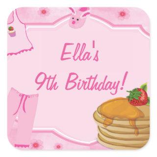 Pancakes and Pajamas Birthday Stickers