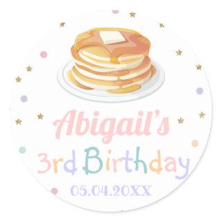 Pancakes and Pajamas Glitter Dot Star Kid Birthday Classic Round Sticker