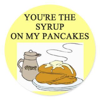 PANCAKES and syrup lovers Classic Round Sticker