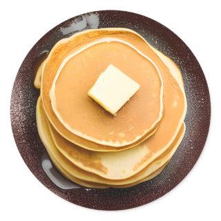 Pancakes with Butter Food Classic Round Sticker