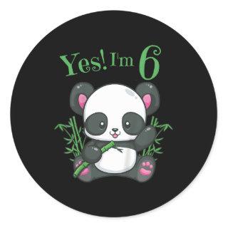 Panda 6Th Sixth Classic Round Sticker