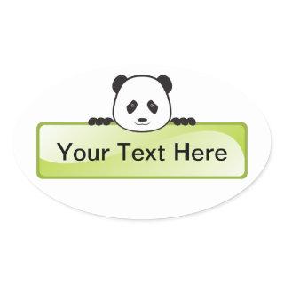 Panda Banner Oval Sticker