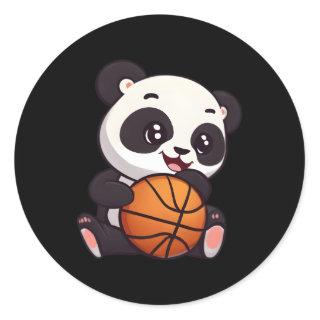 Panda Basketball Player Basketballer Classic Round Sticker