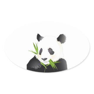 Panda Bear Oval Sticker