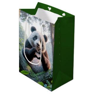 Panda Bear Paws In Heart Shape Medium Gift Bag