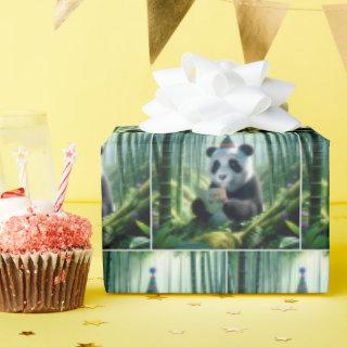 Panda Bear Reading a Birthday Card