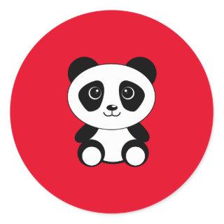 Panda, cute and cuddly, classic round sticker