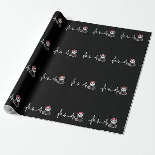 Panda Heartbeat Santa Hat Funny Christmas Pajama G