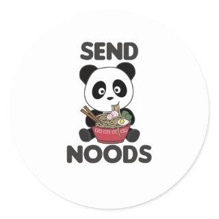 Panda Send Noods Ramen Cute Kawaii Noodle Classic Round Sticker